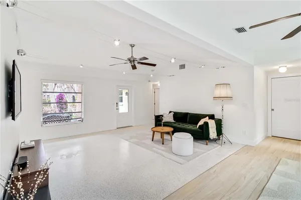 a living room with furniture