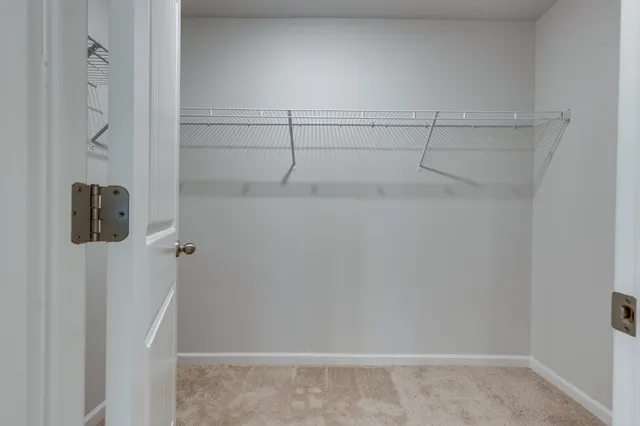 a view of small space with racks on the wall