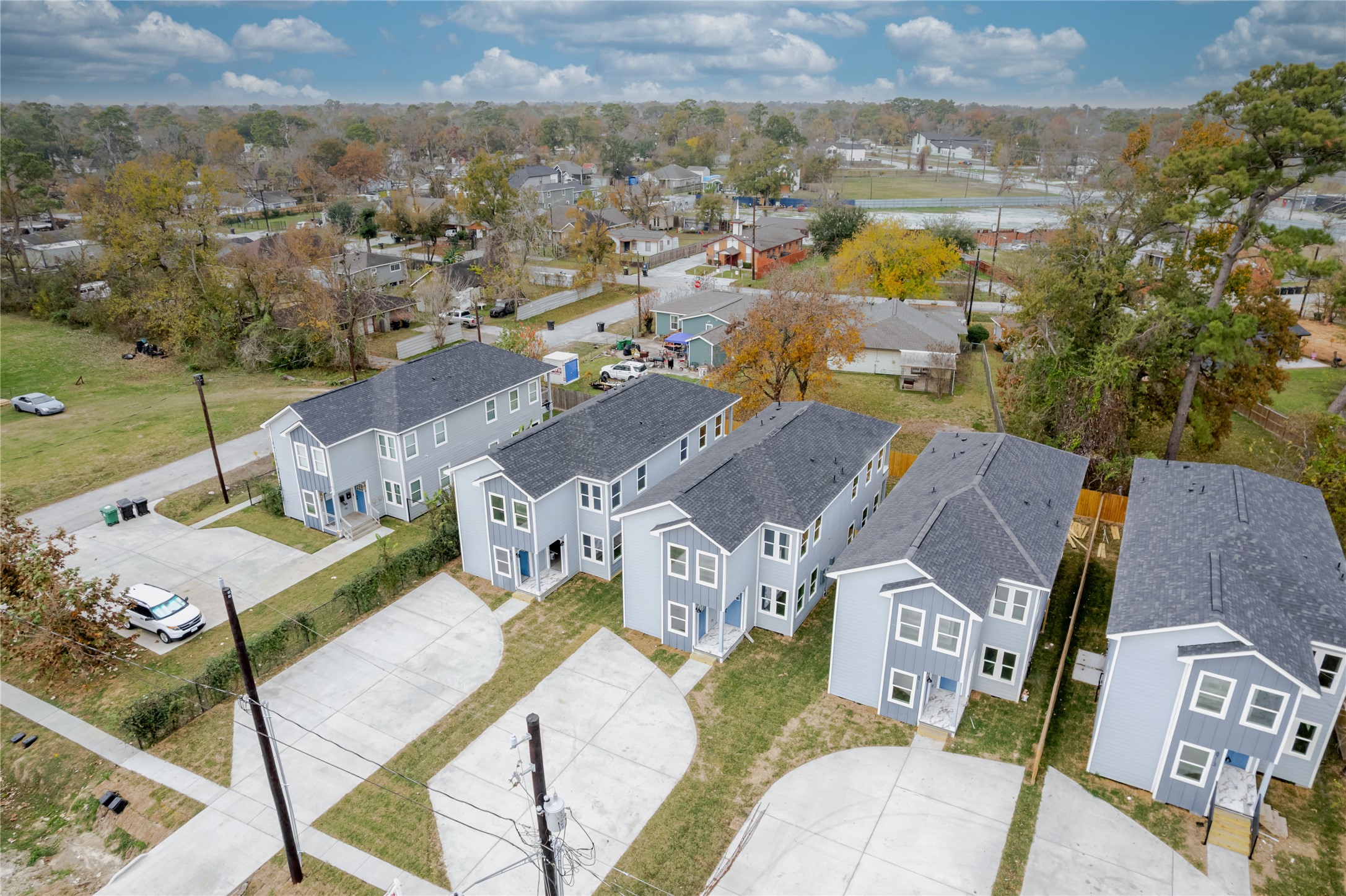 8707 Westcott Road, Unit A AND B Houston, TX 77016 - Photo 1 of 14 an aerial view of a house with backyard