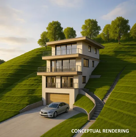 a house with trees in front of it