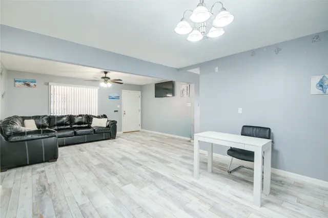 a living room with furniture