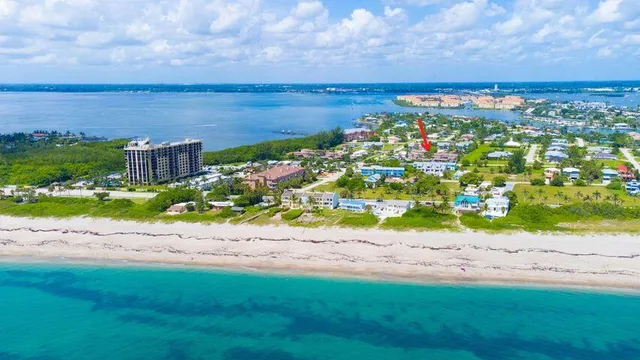a view of a lake with a city