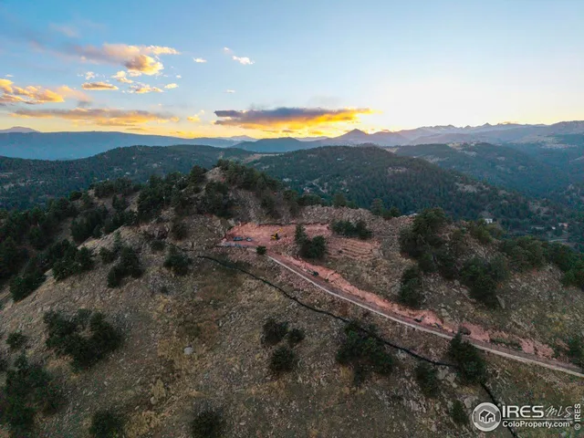 a view of a city with sunset view