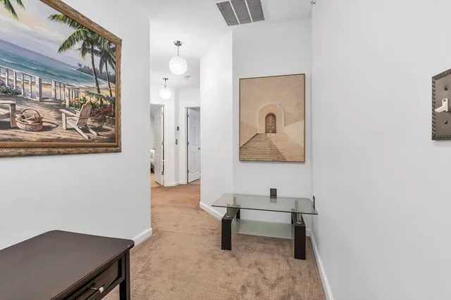 a view of workspace with wooden floor