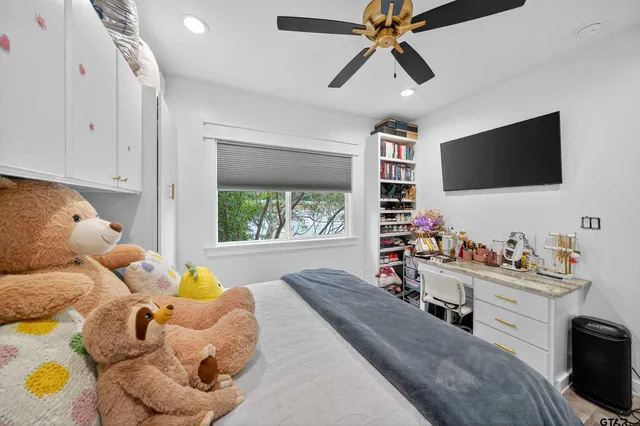 a view of balcony with wooden floor