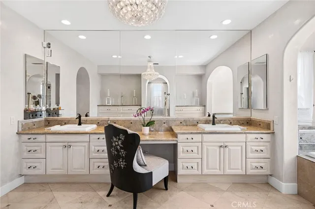 a large kitchen with a large island