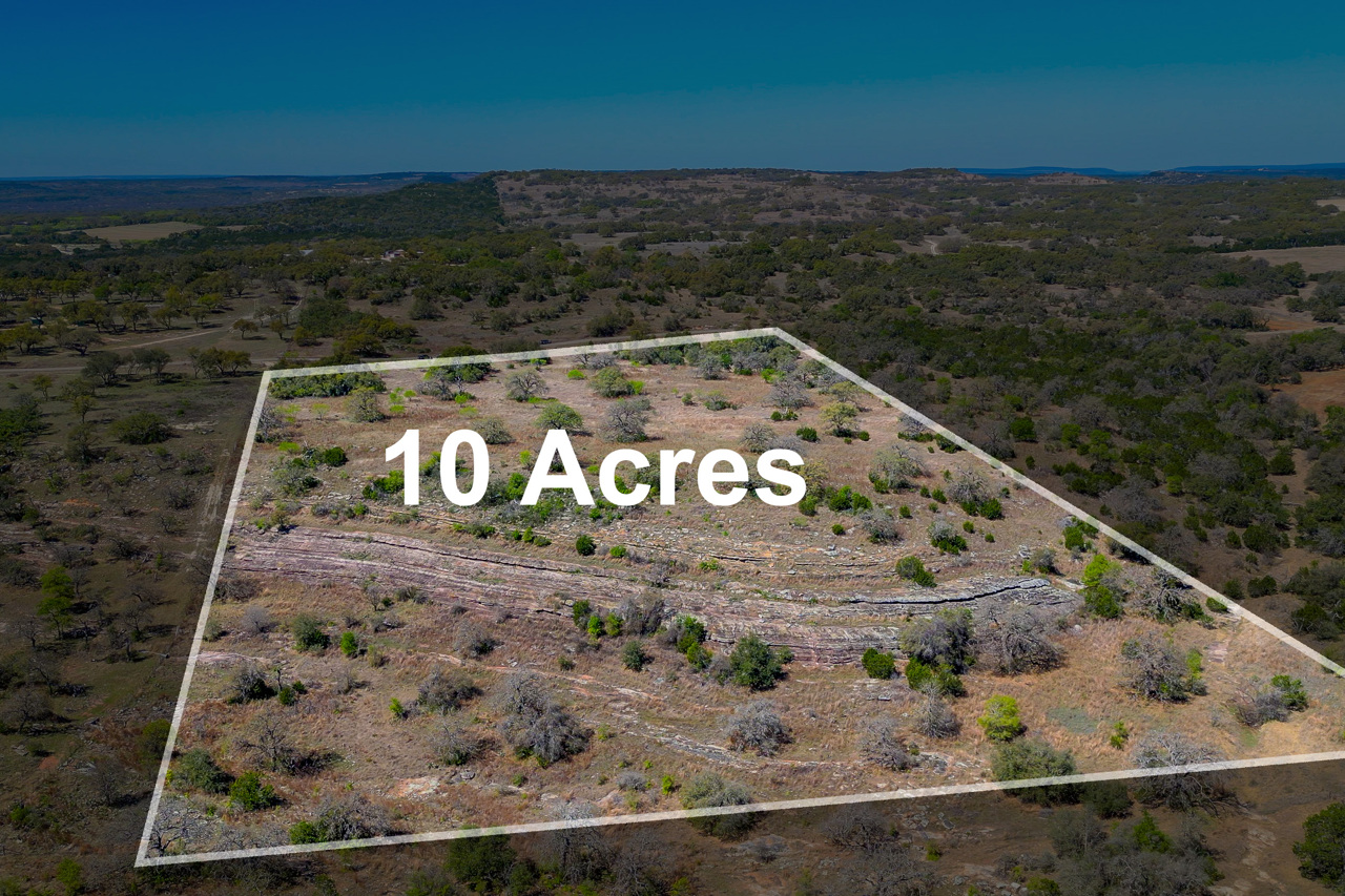 Tbd Tbd Smith West Road Johnson City, TX 78636 - Photo 11 of 36 Overview of rural landscape with property parcel outlined and a desert landscape