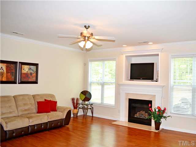3951 Patriot Ridge Court Raleigh, NC 27610 - Photo 10 of 18 Family Room w/ Hardwoods & Fireplace