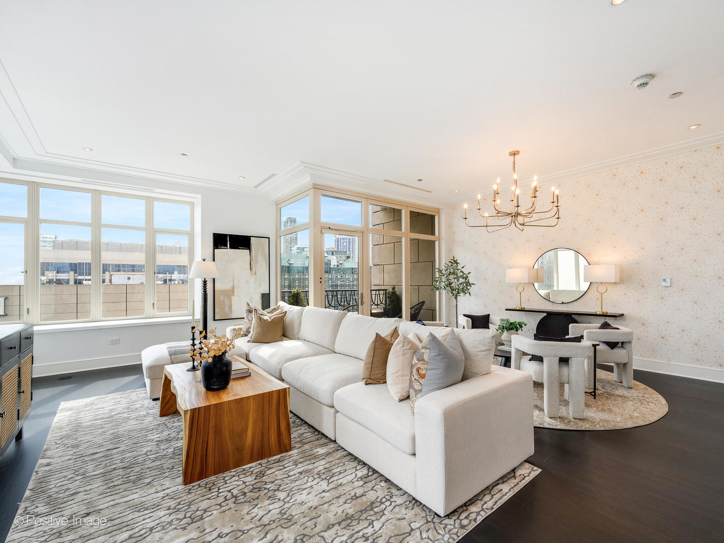 118 East Erie Street, Unit 31G Chicago, IL 60611 - Photo 10 of 54 a living room with furniture and a large window