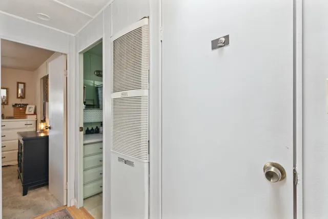 a view of a bathroom with a shower