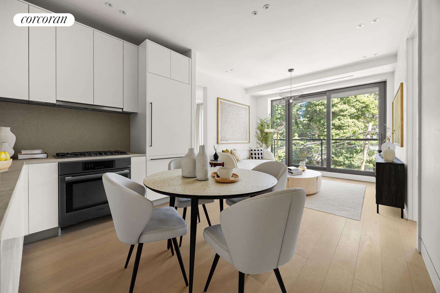 259 Halsey Street, Unit 3R Brooklyn, NY 11216 - Photo 2 of 10 a view of a dining room with furniture and a window
