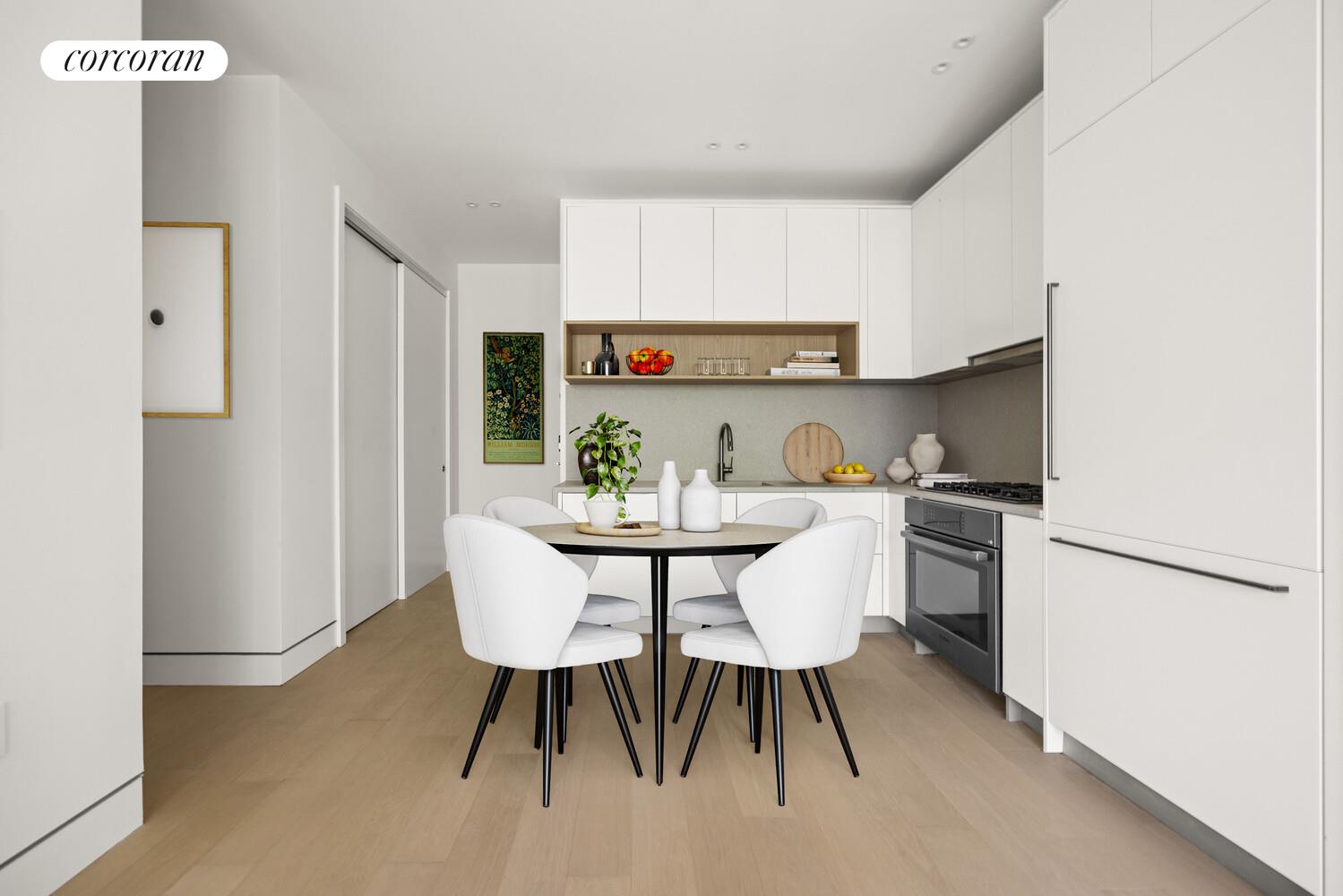 259 Halsey Street, Unit 3R Brooklyn, NY 11216 - Photo 3 of 10 a view of a dining room with furniture and wooden floor