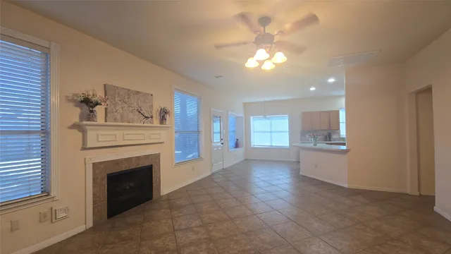 a view of a livingroom with a fireplace