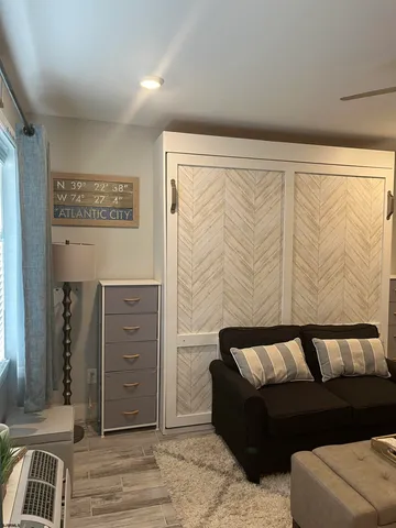 a living room with furniture