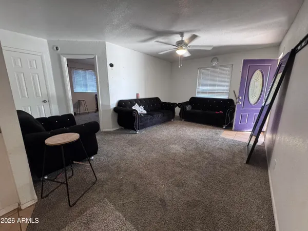 a living room with furniture