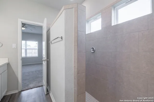 a bathroom with a shower