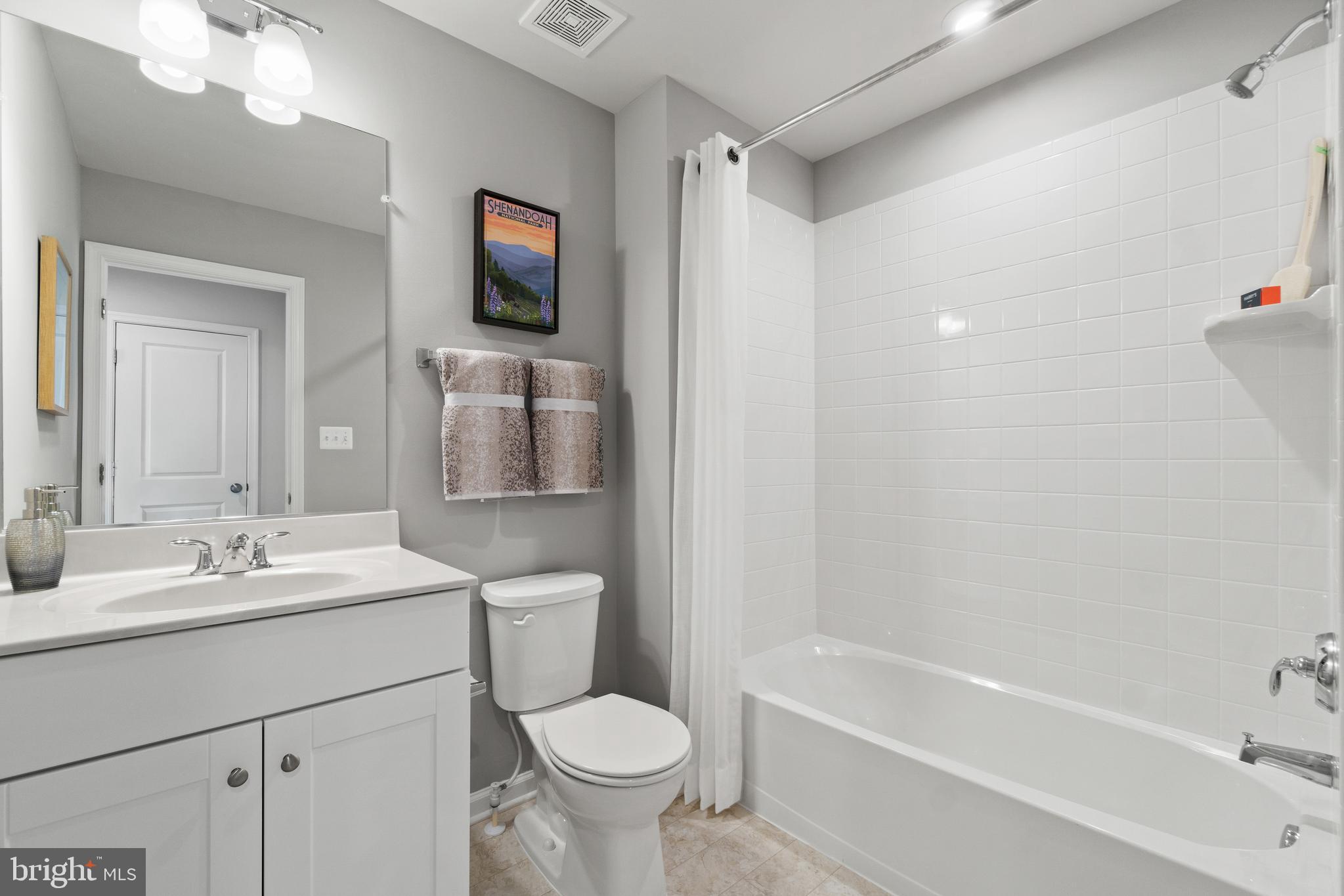 316 Presidents Pointe Avenue, Unit 613 Ranson, WV 25438 - Photo 20 of 87 a bathroom with a toilet a sink a mirror a bathtub and vanity