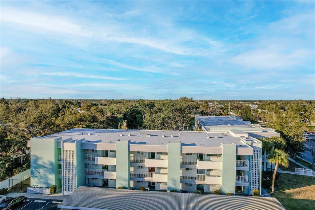a view of a city with tall buildings