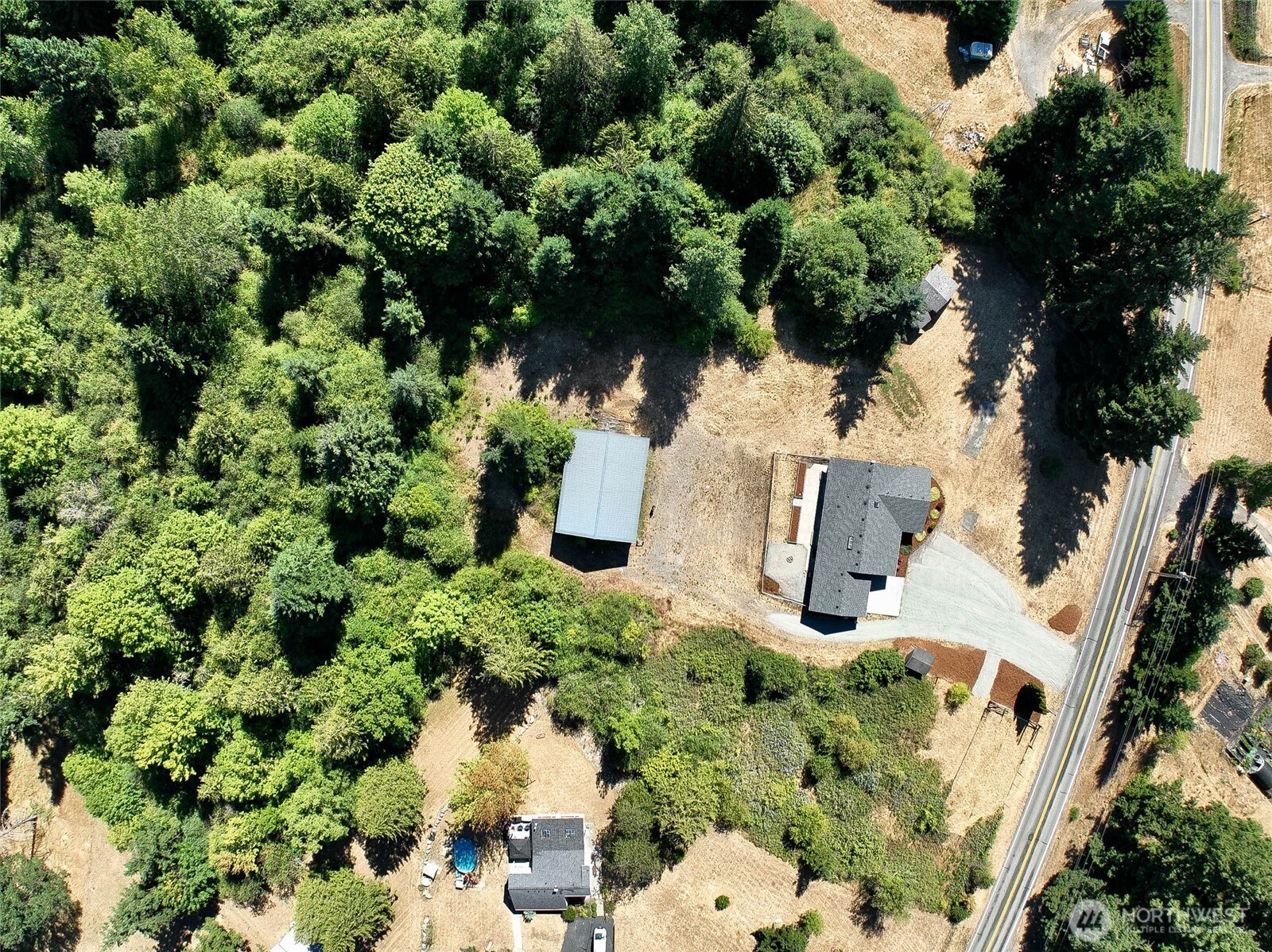 14638 Lawrence Lake Road Southeast Yelm, WA 98597 - Photo 35 of 38 an aerial view of house with yard