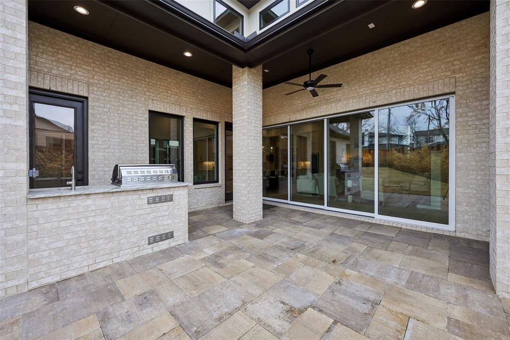 3845 Van Ness Lane Dallas, TX 75220 - Photo 26 of 33 View of patio / terrace with area for grilling and ceiling fan