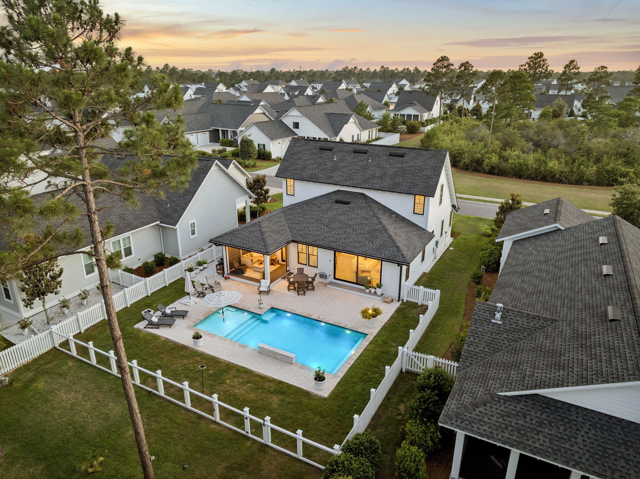 115 Log Landing St Inlet Beach Inlet Beach, FL 32461 - Photo 30 of 69 an aerial view of a house with a garden
