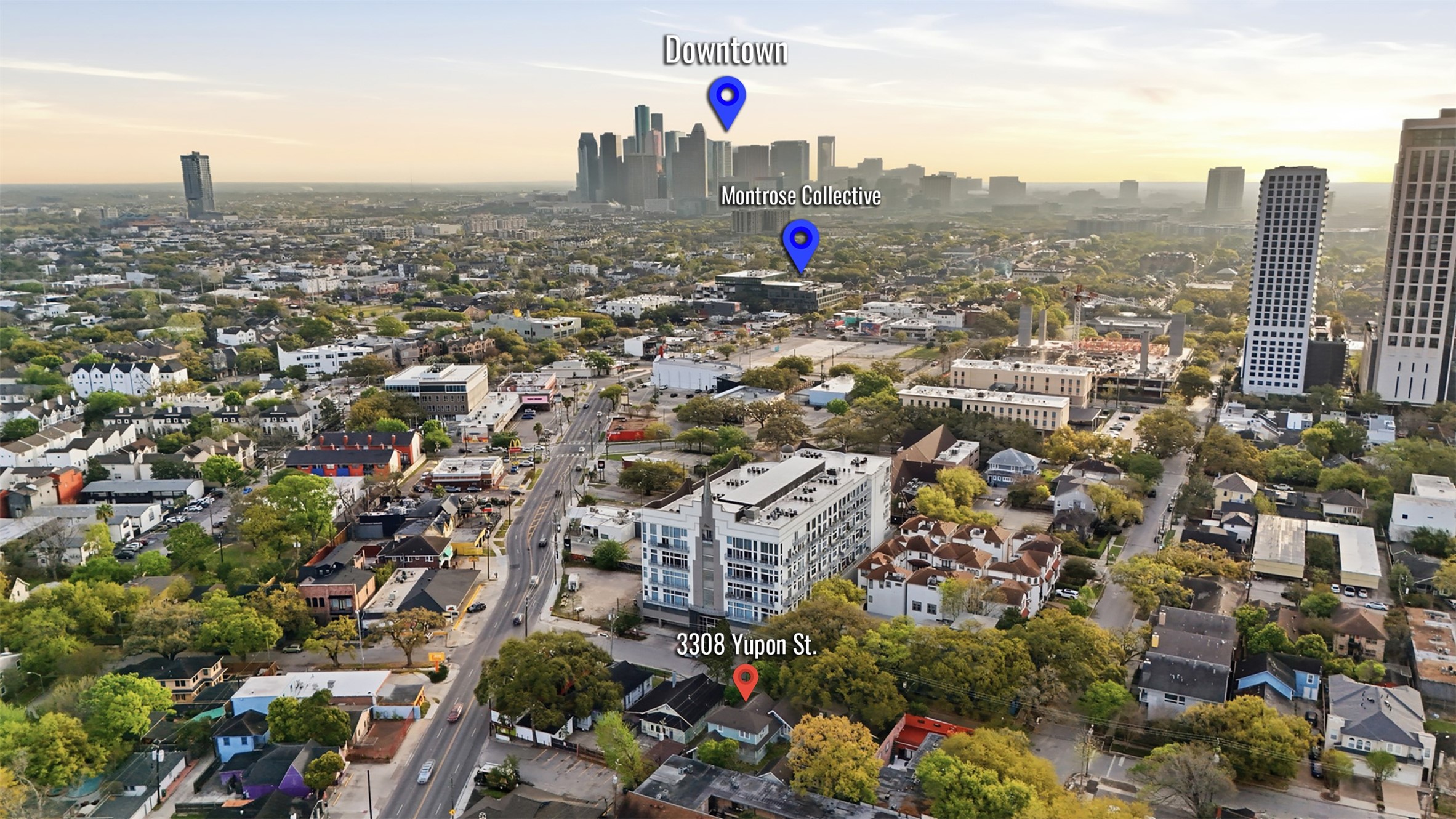 an aerial view of city