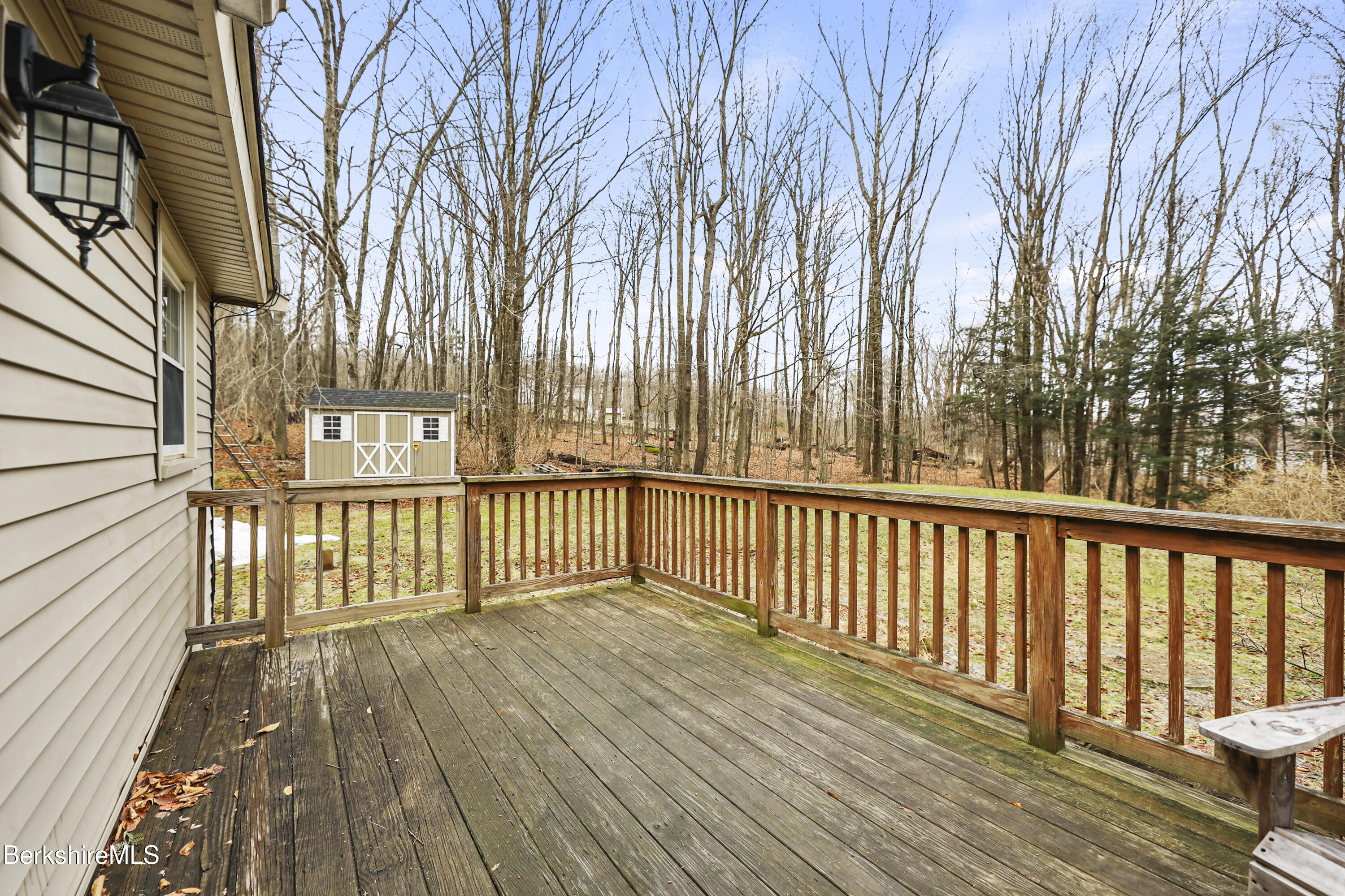 2271 Jacobs Ladder Road Becket, MA 01223 - Photo 22 of 28 a view of balcony with wooden floor and fence