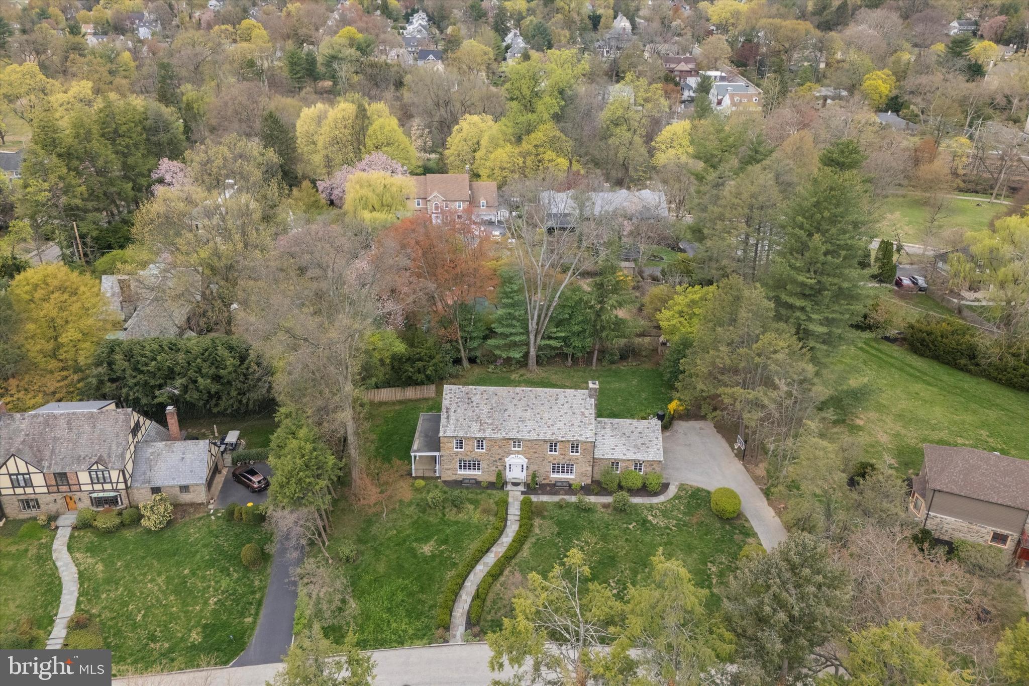 110 Raynham Road Merion Station, PA 19066 - Photo 17 of 59 an aerial view of a house with yard