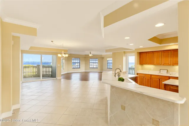 a view of a balcony with city view