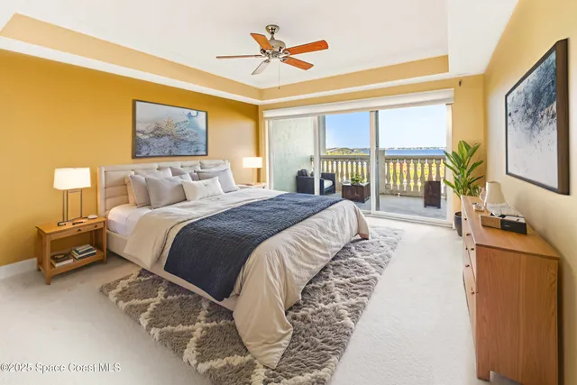 a view of a balcony with an ocean view