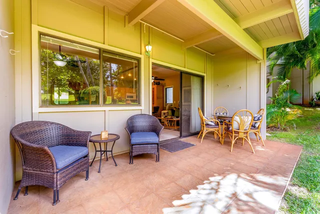 a outdoor living space with furniture