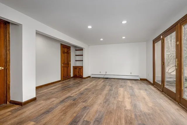 a view of a terrace with a bench