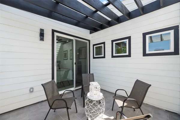 a outdoor living space with furniture