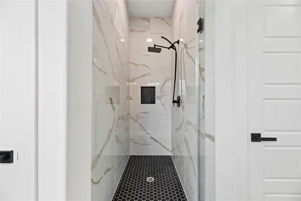 a bathroom with a shower