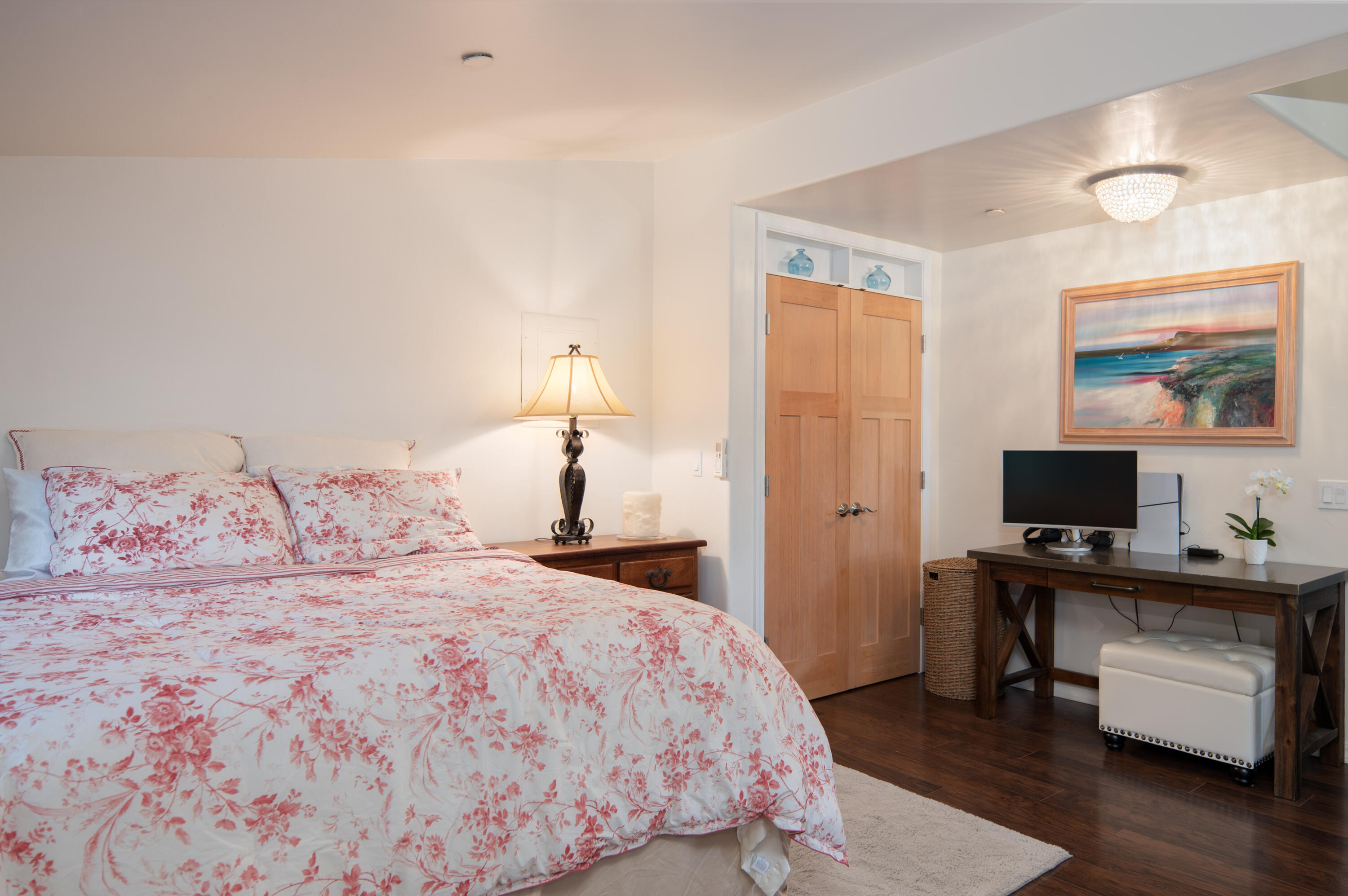 710 Ballard Canyon Road Solvang, CA 93463 - Photo 11 of 23 a bedroom with a bed and a flat screen tv