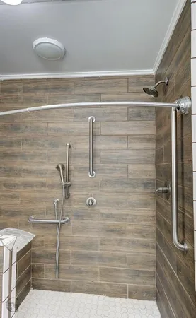a bathroom with a shower