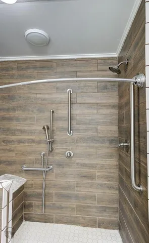 a bathroom with a shower