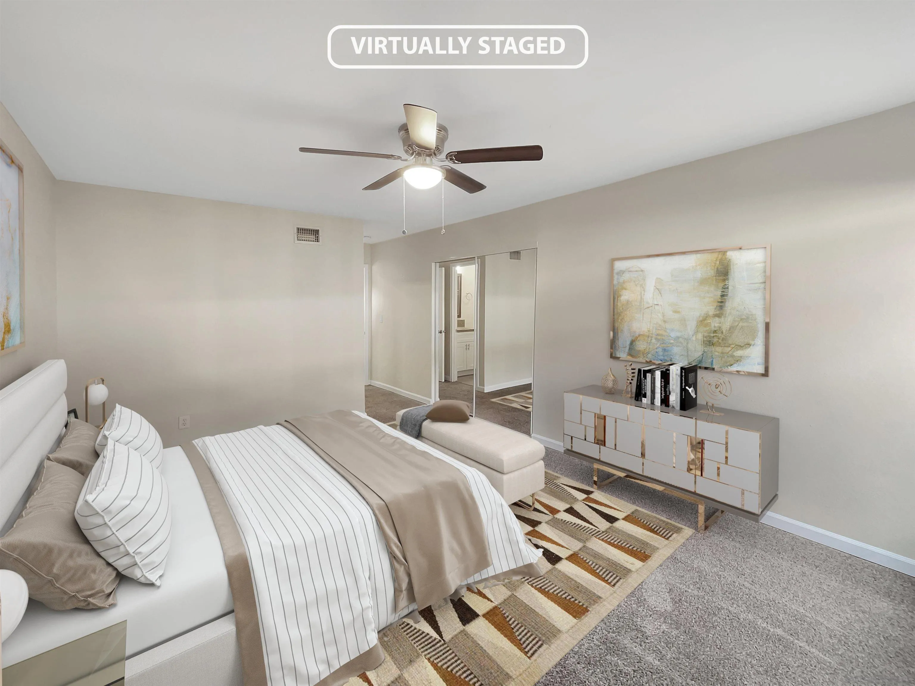 8238 Cacus Street Spring Valley, CA 91977 - Photo 4 of 22 a bedroom with a bed and a chandelier