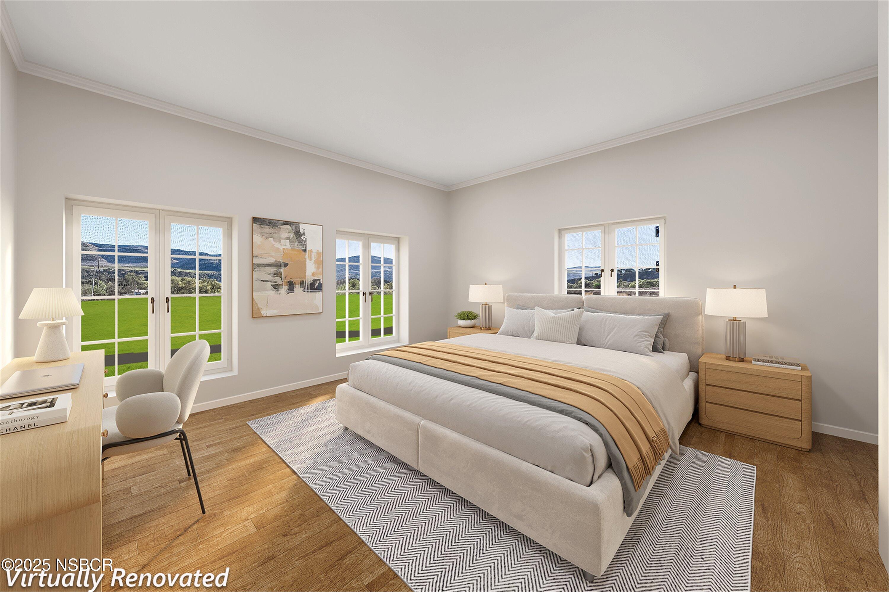 4375 Sweeney Road Lompoc, CA 93436 - Photo 18 of 74 a spacious bedroom with a bed a couch and a large window