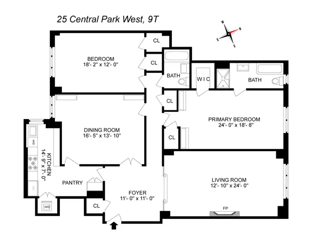 $3,450,000 | 25 Central Park West, Unit 9T | Upper West Side
