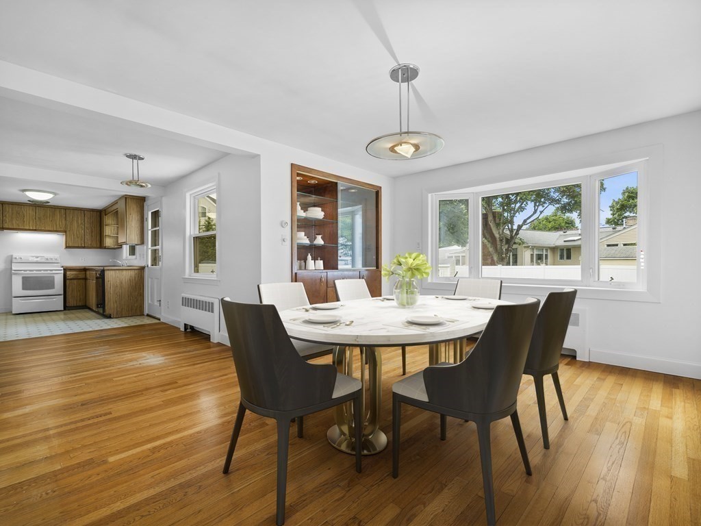 51 Albemarle Road Newton, MA 02460 - Photo 5 of 31 a view of a dining room with furniture window and wooden floor
