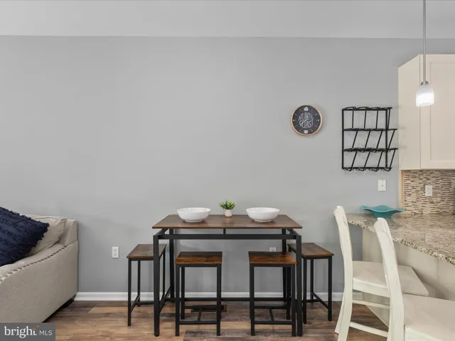 a view of a dining area in a hall