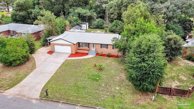 an aerial view of a house