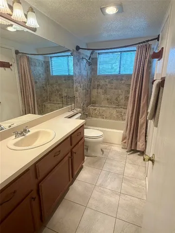a bathroom with a sink a toilet a mirror and bathtub