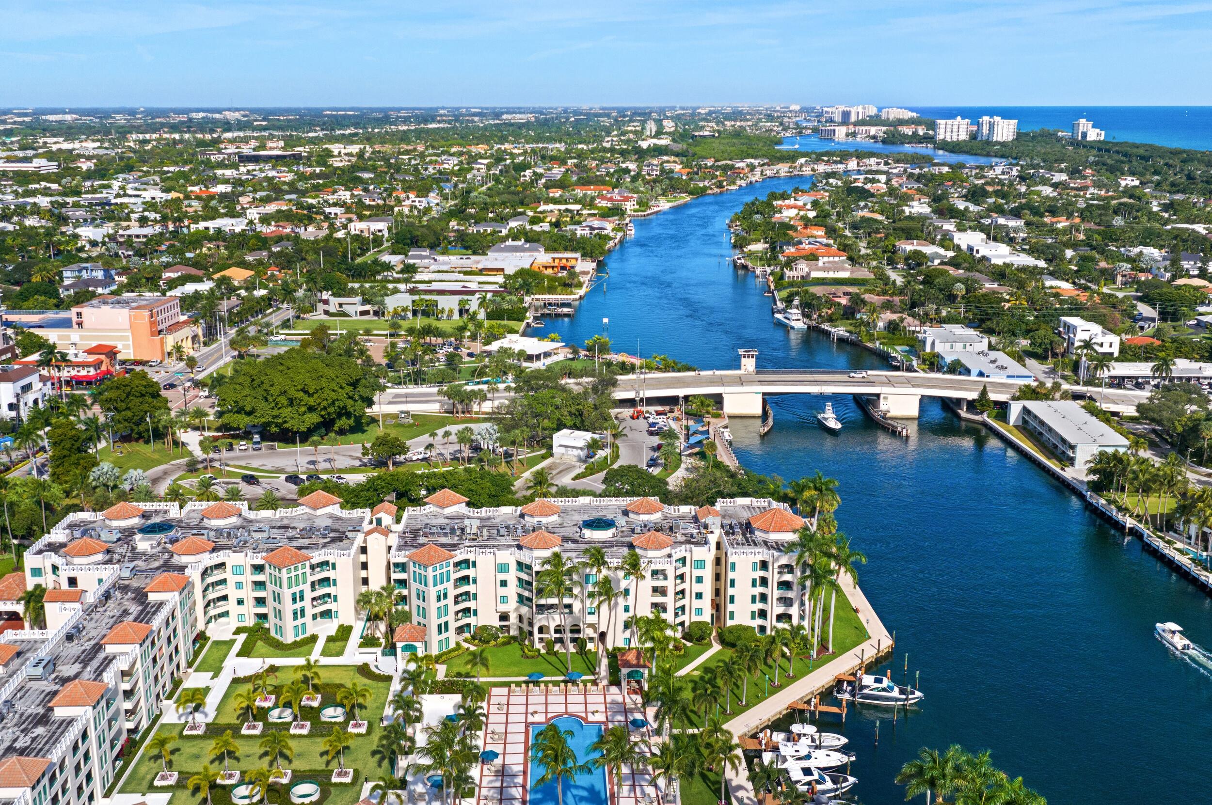 100 Southeast 5th Avenue, Unit 207 Boca Raton, FL 33432 - Photo 46 of 46 an aerial view of residential houses with outdoor space and swimming pool