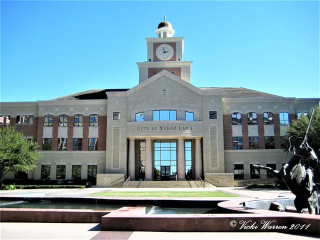 a front view of a building with street view