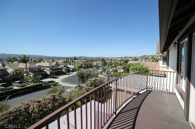 a view of city from a balcony