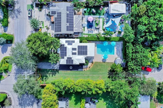 an aerial view of multiple house