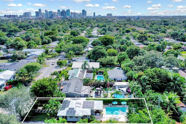 an aerial view of multiple house