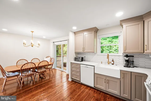 a kitchen with white cabinets a sink and appliances